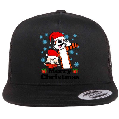 Merry Christmas Calvin Hobbes Christmas Box Funny Trending Friend Flatbill Hat