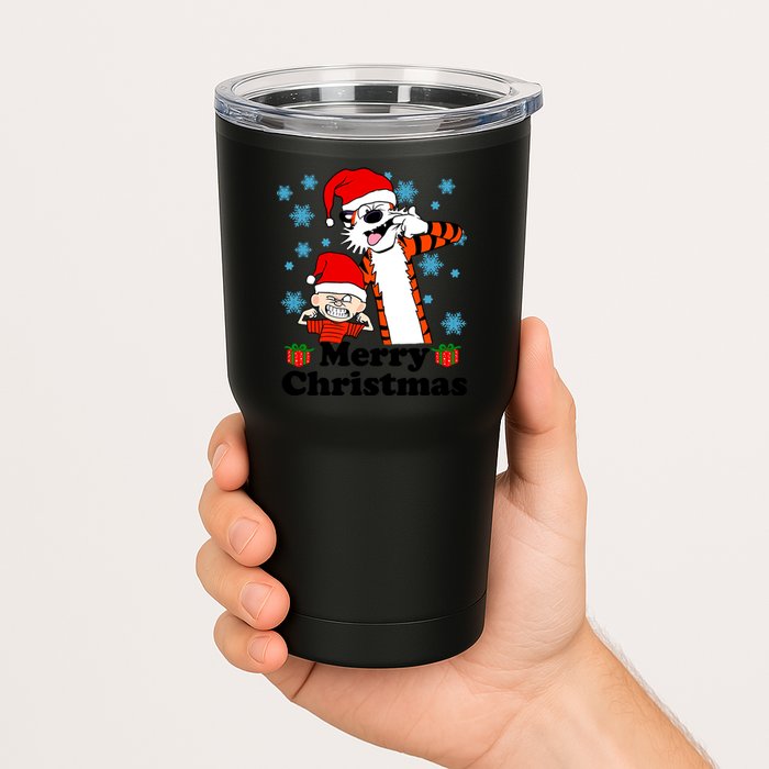 Merry Christmas Calvin Hobbes Christmas Box Funny Trending Friend Tumbler