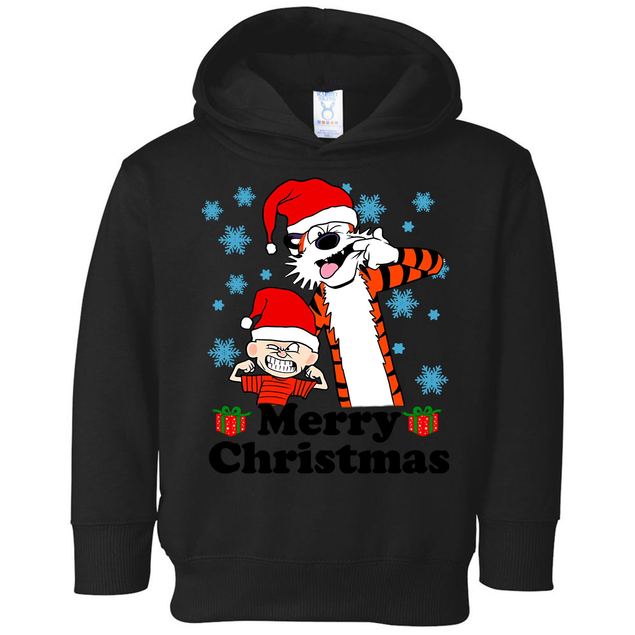 Merry Christmas Calvin Hobbes Christmas Box Funny Trending Friend Toddler Hoodie