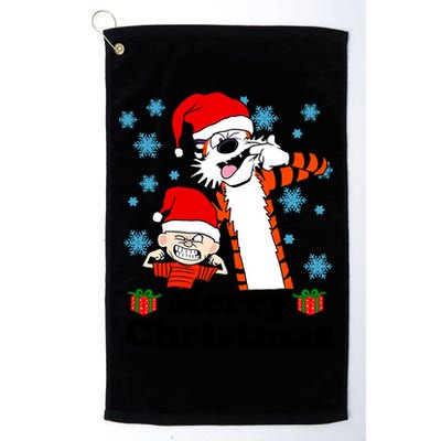 Merry Christmas Calvin Hobbes Christmas Box Funny Trending Friend Golf Towel