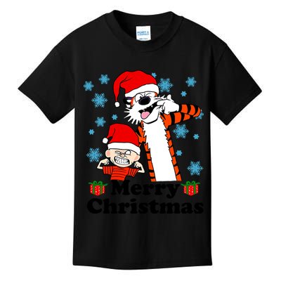 Merry Christmas Calvin Hobbes Christmas Box Funny Trending Friend Kids T-Shirt