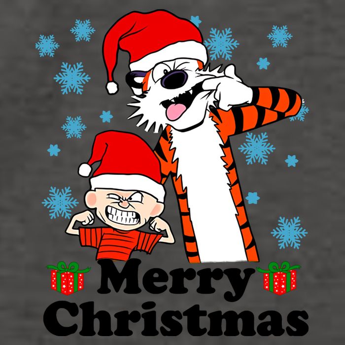 Merry Christmas Calvin Hobbes Christmas Box Funny Trending Friend Vector Backpack