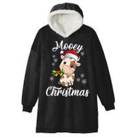 Mooey Christmas Cow Christmas Cute Cow Santa Hat Farmer Hooded Wearable Blanket