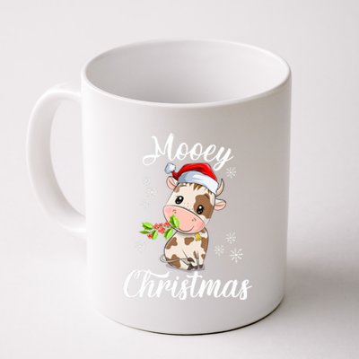 Mooey Christmas Cow Christmas Cute Cow Santa Hat Farmer Coffee Mug