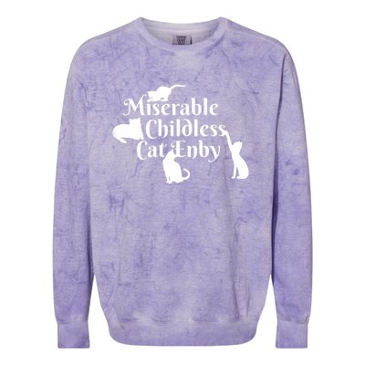 Miserable Childless Cat Enby Colorblast Crewneck Sweatshirt