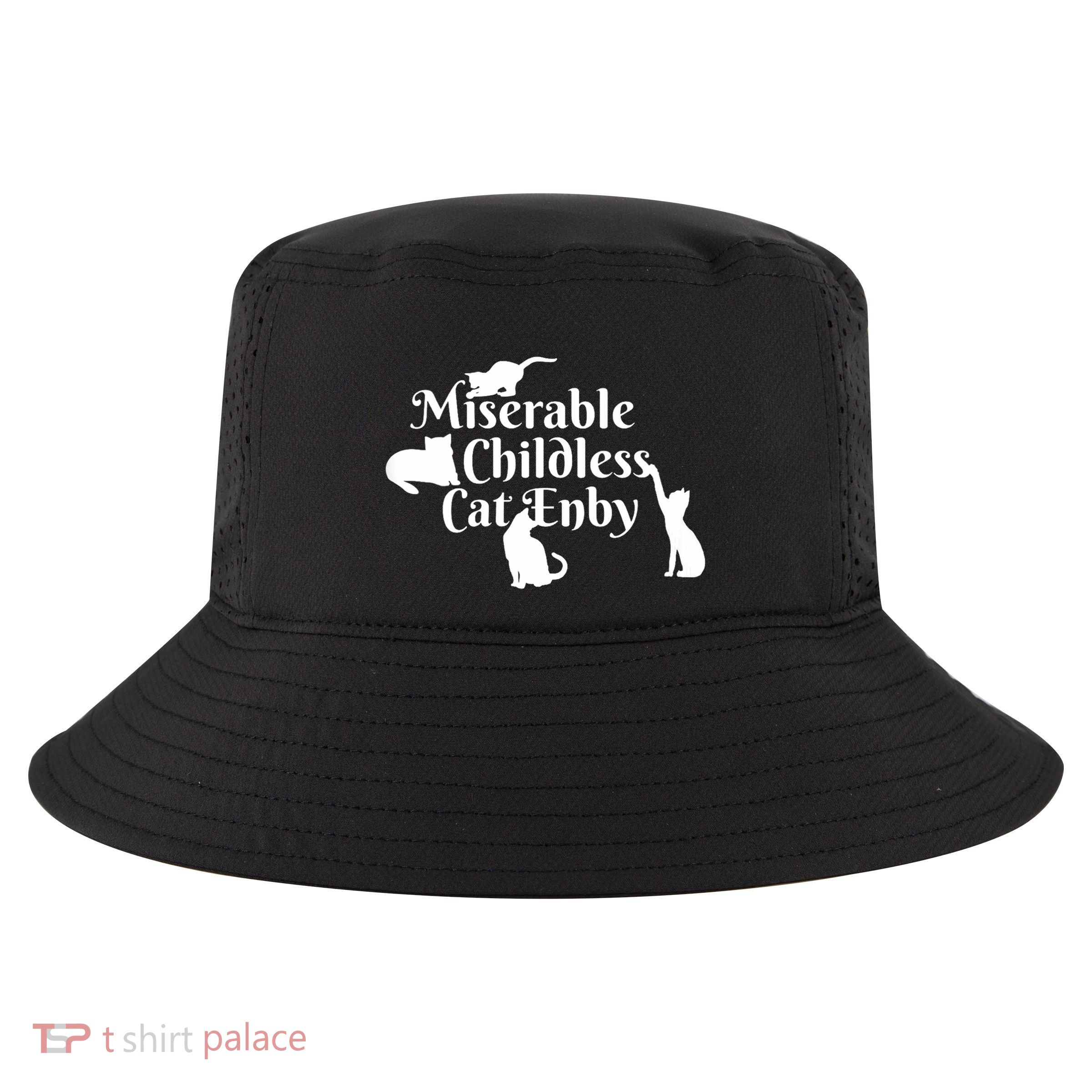 Miserable Childless Cat Enby Cool Comfort Performance Bucket Hat