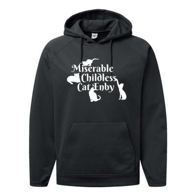 Miserable Childless Cat Enby Performance Fleece Hoodie