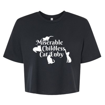 Miserable Childless Cat Enby Bella+Canvas Jersey Crop Tee