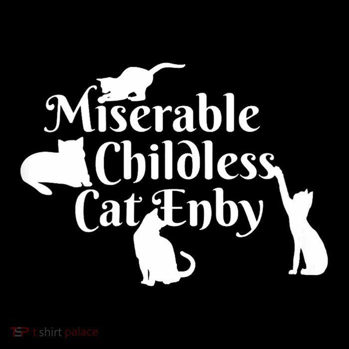 Miserable Childless Cat Enby Button