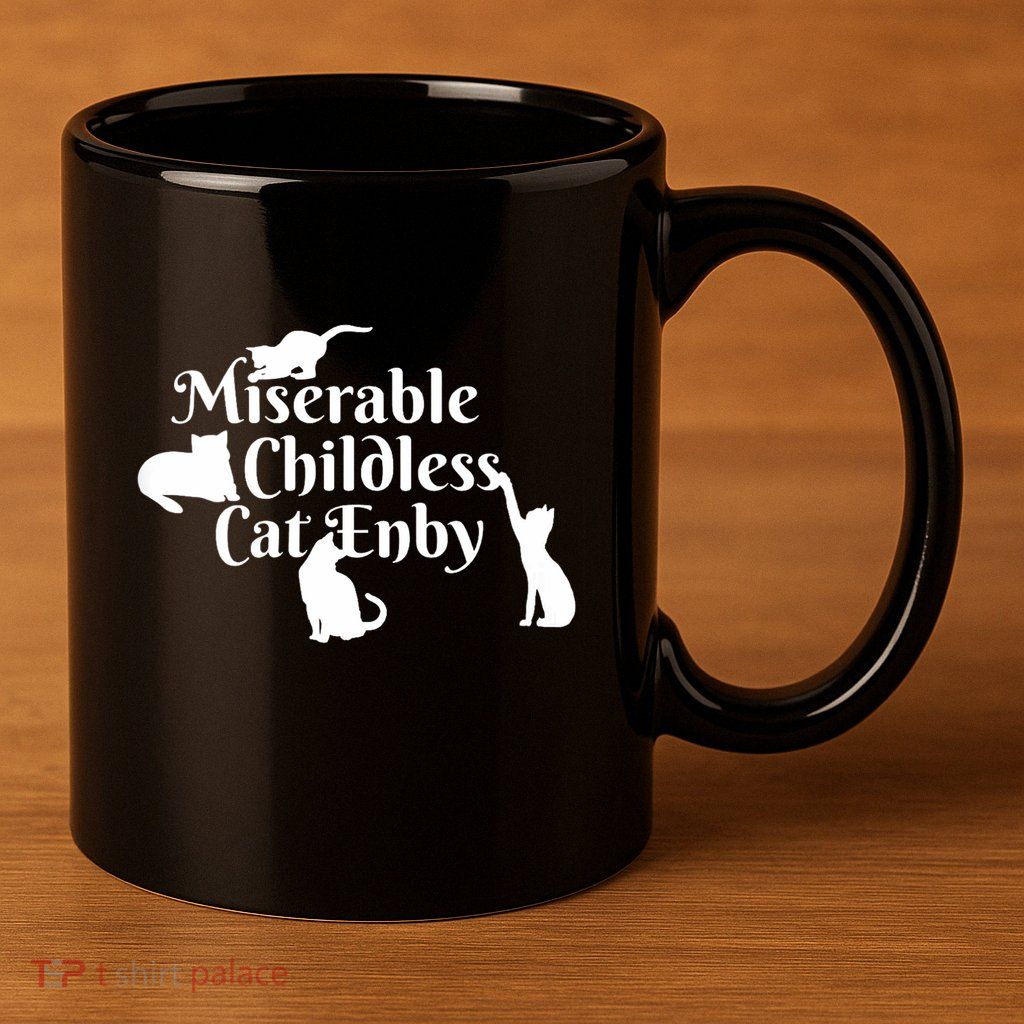 Miserable Childless Cat Enby 11oz C Handle Ceramic Mug