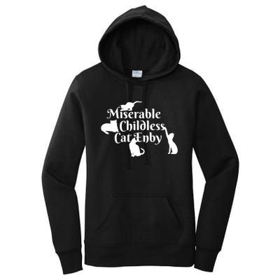 Miserable Childless Cat Enby Women's Pullover Hoodie