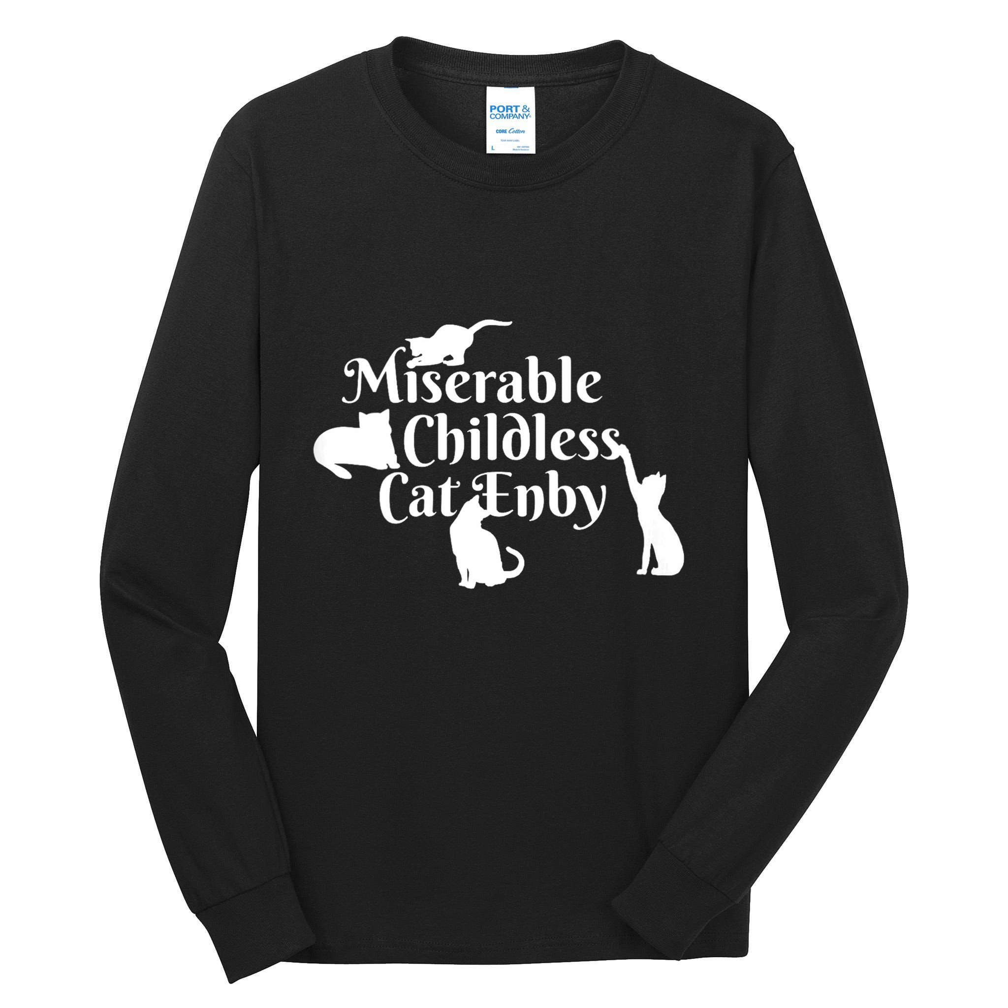 Miserable Childless Cat Enby Tall Long Sleeve T-Shirt