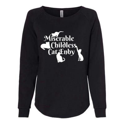 Miserable Childless Cat Enby Womens California Wash Sweatshirt