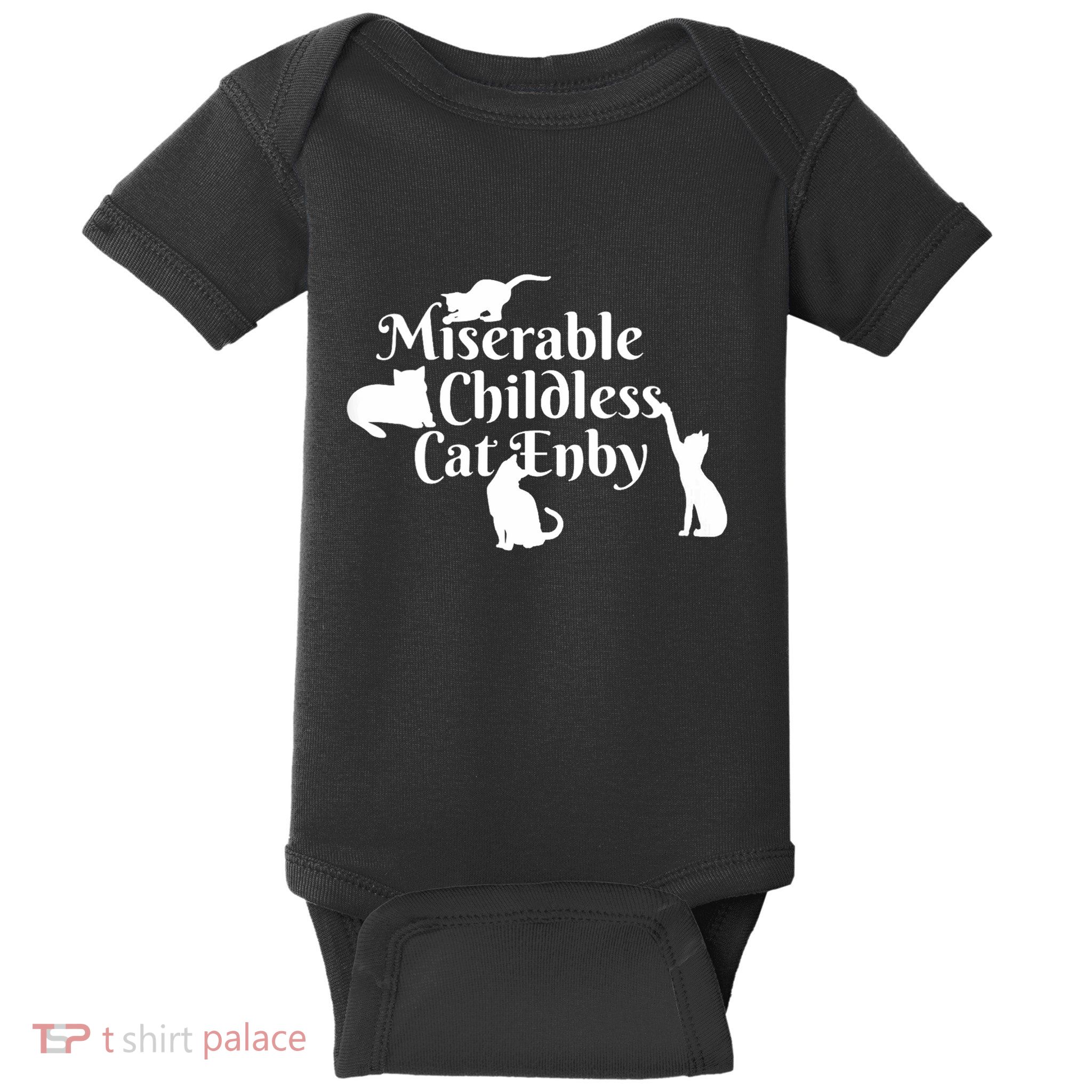Miserable Childless Cat Enby Baby Bodysuit