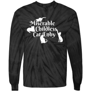 Miserable Childless Cat Enby Tie-Dye Long Sleeve Shirt