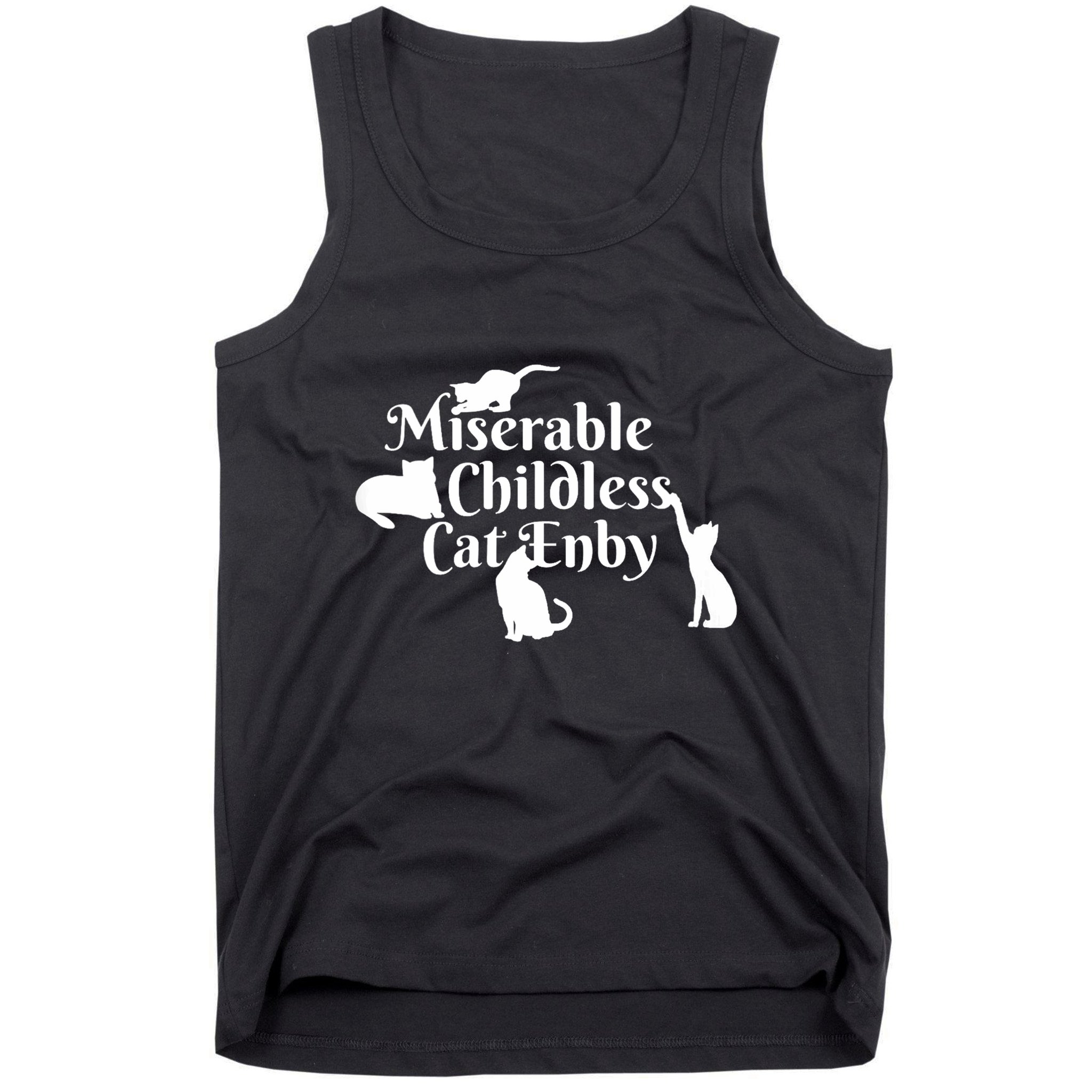 Miserable Childless Cat Enby Tank Top
