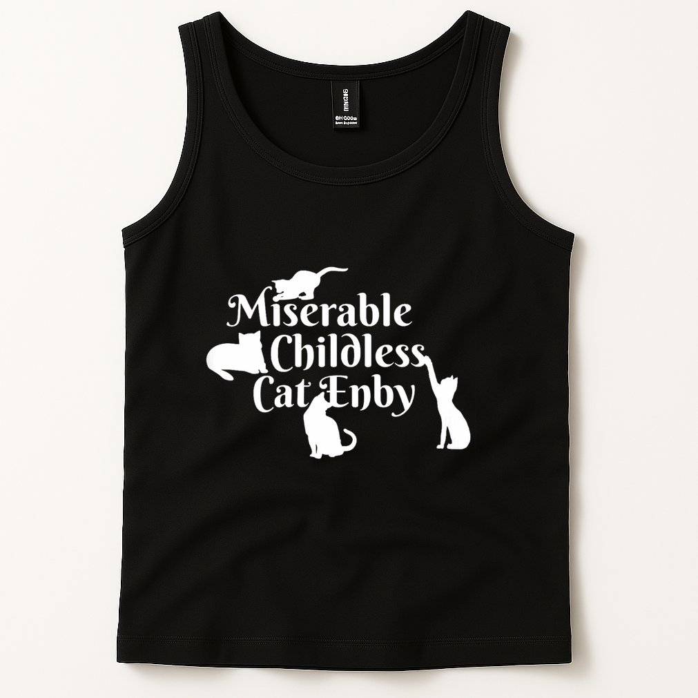 Miserable Childless Cat Enby Tank Top