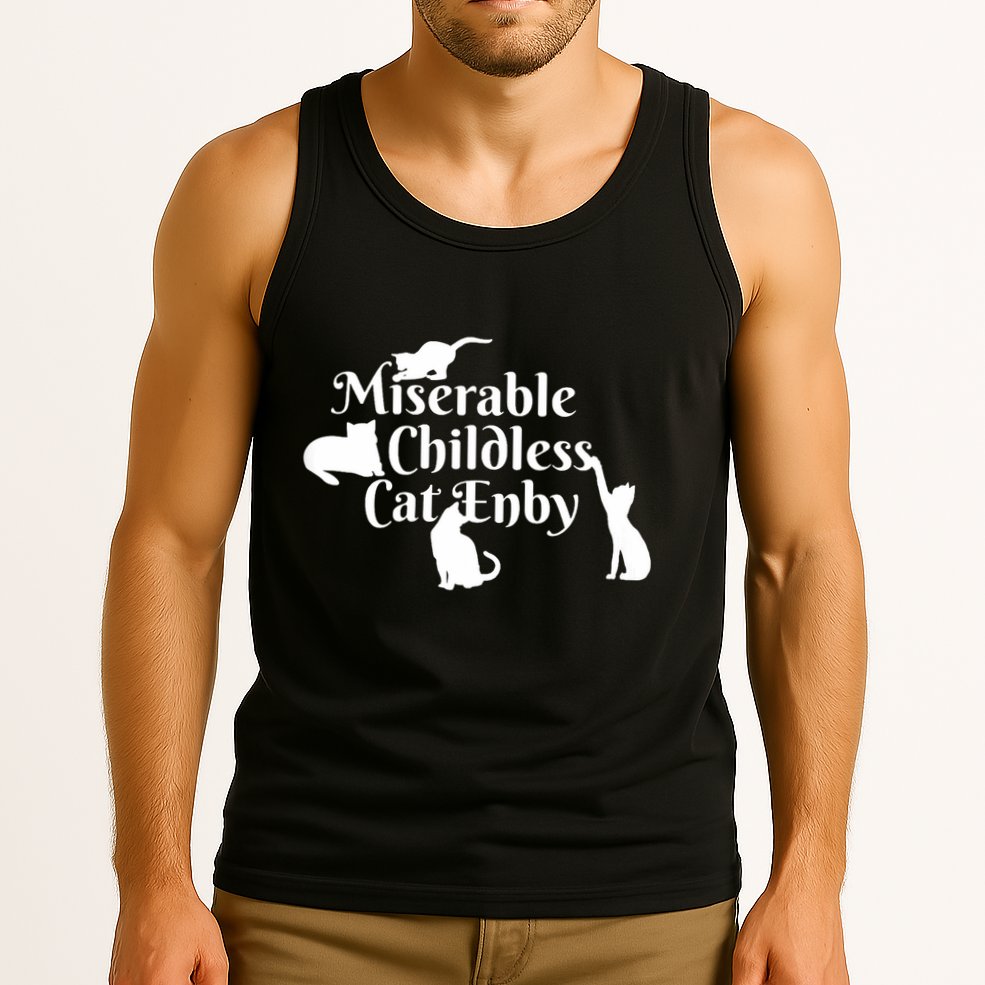 Miserable Childless Cat Enby Tank Top
