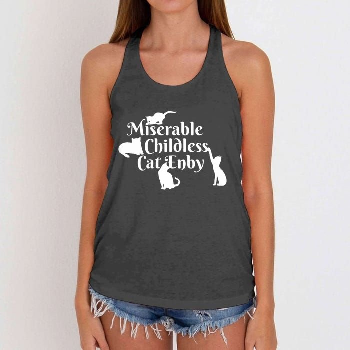 Miserable Childless Cat Enby Women's Knotted Racerback Tank