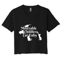 Miserable Childless Cat Enby Women's Crop Top Tee