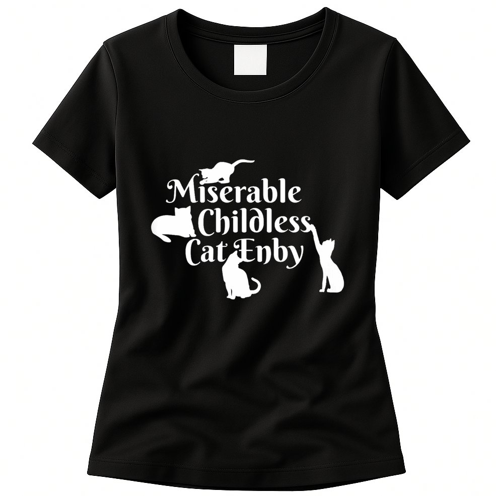 Miserable Childless Cat Enby Womens T-Shirt