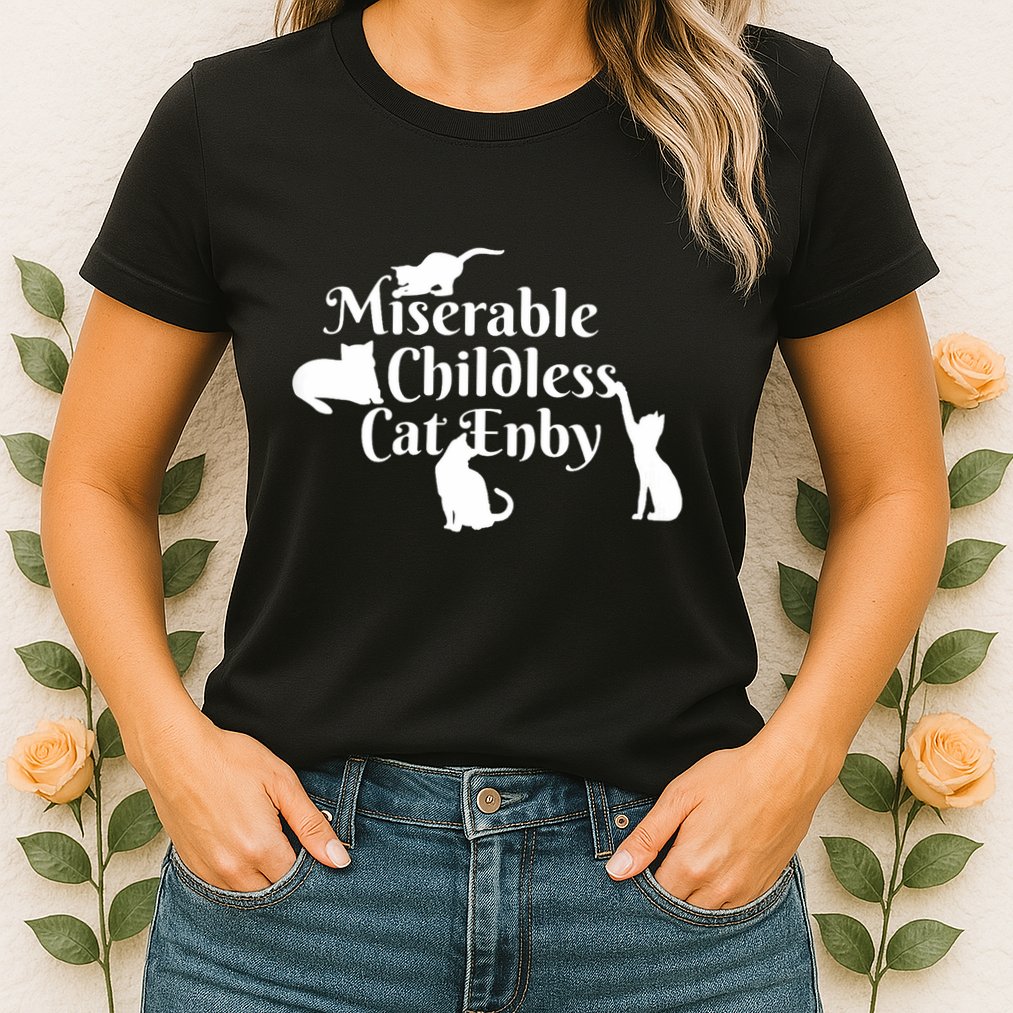 Miserable Childless Cat Enby Womens T-Shirt