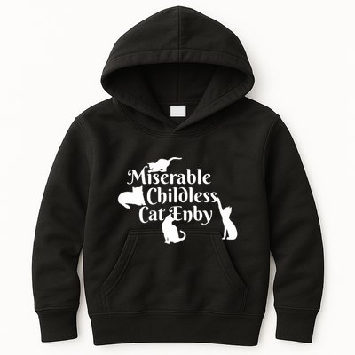 Miserable Childless Cat Enby Kids Hoodie