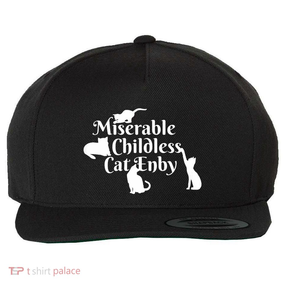 Miserable Childless Cat Enby Wool Snapback Cap