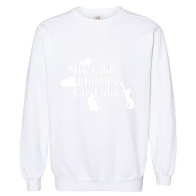 Miserable Childless Cat Enby Garment-Dyed Sweatshirt