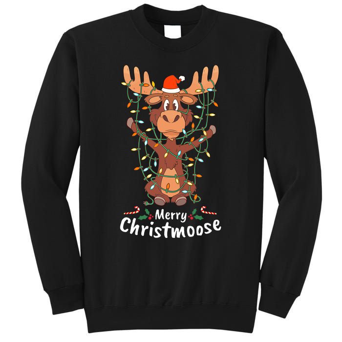 Merry Christmoose Christmas Moose Xmas Tree Lights Gifts Sweatshirt