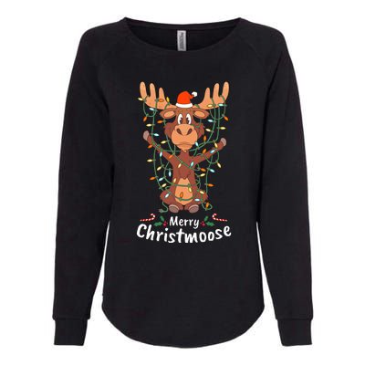 Merry Christmoose Christmas Moose Xmas Tree Lights Gifts Womens California Wash Sweatshirt