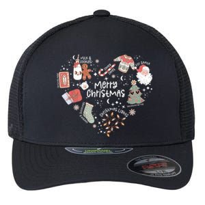 Merry Christmas Candy Cane Having Stocking Christmas Music Flexfit Unipanel Trucker Cap