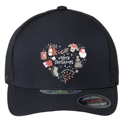 Merry Christmas Candy Cane Having Stocking Christmas Music Flexfit Unipanel Trucker Cap