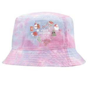 Merry Christmas Candy Cane Having Stocking Christmas Music Tie-Dyed Bucket Hat