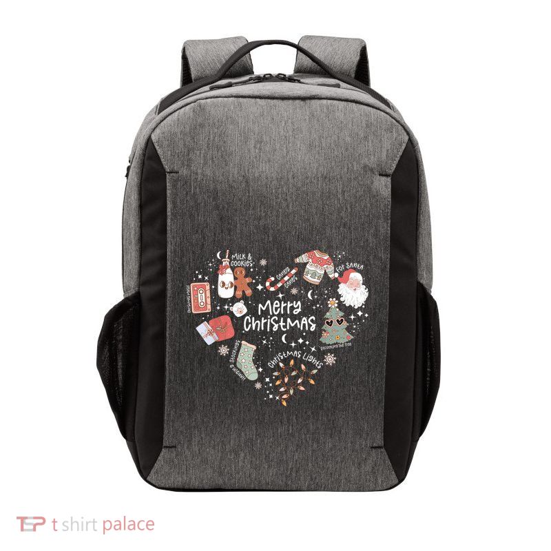 Merry Christmas Candy Cane Having Stocking Christmas Music Vector Backpack