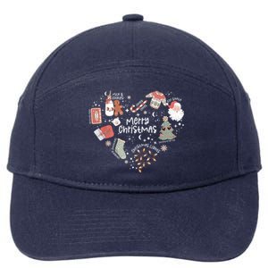 Merry Christmas Candy Cane Having Stocking Christmas Music 7-Panel Snapback Hat