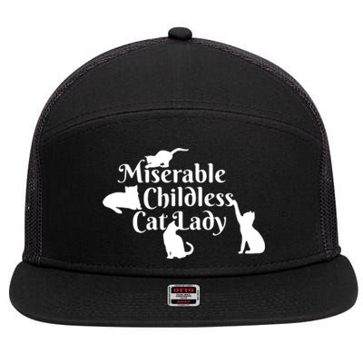 Miserable Childless Cat Lady 7 Panel Mesh Trucker Snapback Hat