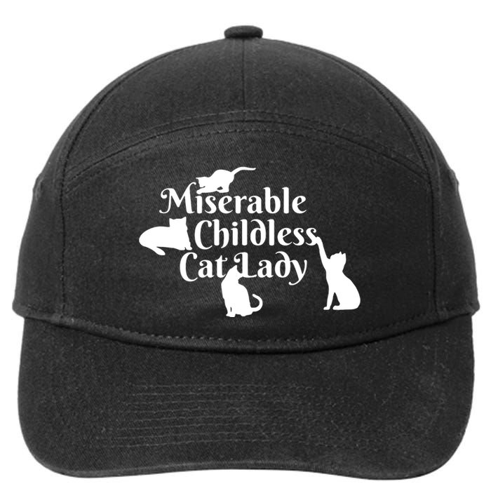 Miserable Childless Cat Lady 7-Panel Snapback Hat