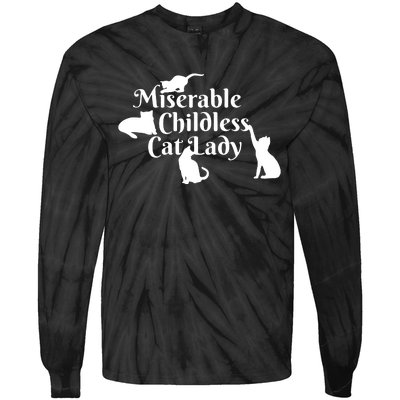 Miserable Childless Cat Lady Tie-Dye Long Sleeve Shirt