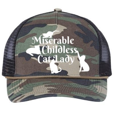 Miserable Childless Cat Lady Retro Rope Trucker Hat Cap