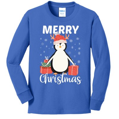 Merry Christmas Cute Penguin Animal Winter Xmas Bird Lover Cute Gift Kids Long Sleeve Shirt