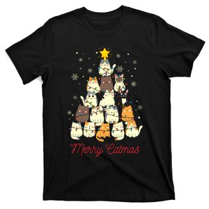 Merry Catmas Cat Christmas Tree Cat Lover T-Shirt