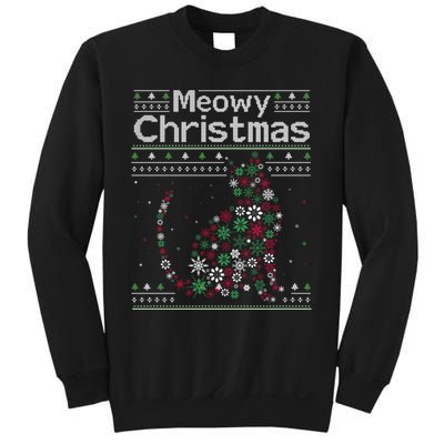 Meowy Catmas Cat Christmas Cute Cat Lover Santa Hat Xmas Sweatshirt