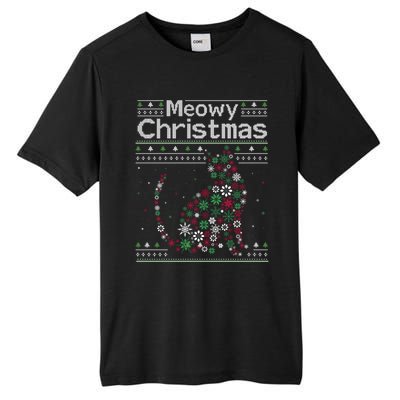 Meowy Catmas Cat Christmas Cute Cat Lover Santa Hat Xmas Tall Fusion ChromaSoft Performance T-Shirt