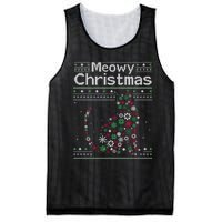 Meowy Catmas Cat Christmas Cute Cat Lover Santa Hat Xmas Mesh Reversible Basketball Jersey Tank