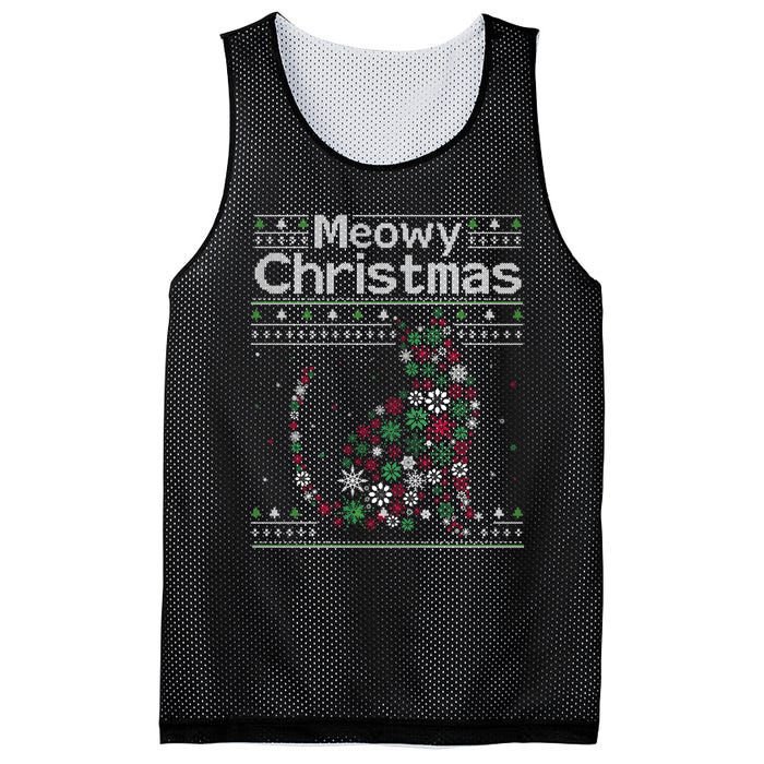 Meowy Catmas Cat Christmas Cute Cat Lover Santa Hat Xmas Mesh Reversible Basketball Jersey Tank