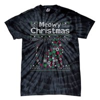 Meowy Catmas Cat Christmas Cute Cat Lover Santa Hat Xmas Tie-Dye T-Shirt