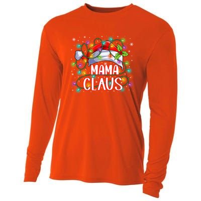 Mama Claus Christmas Santa Hat Matching Family Xmas Lights Meaningful Gift Cooling Performance Long Sleeve Crew