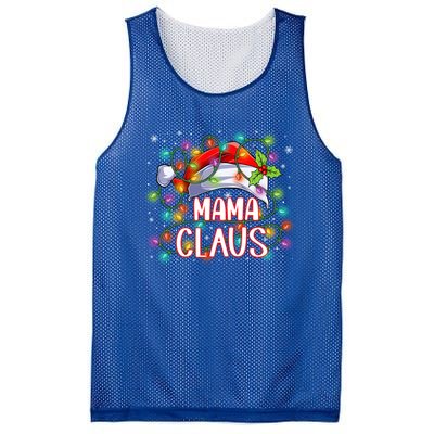 Mama Claus Christmas Santa Hat Matching Family Xmas Lights Meaningful Gift Mesh Reversible Basketball Jersey Tank