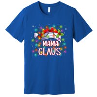 Mama Claus Christmas Santa Hat Matching Family Xmas Lights Meaningful Gift Premium T-Shirt